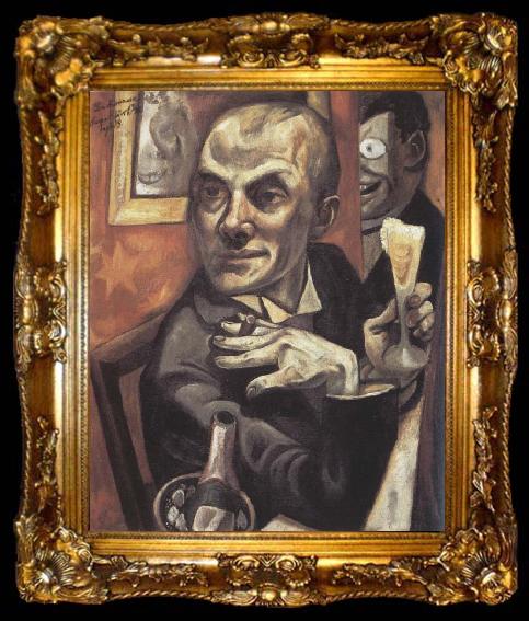 framed  Max Beckmann Self-Portrait with a Glass of Champagne, ta009-2